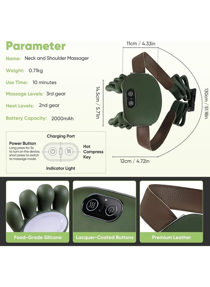 جهاز تدليك الرقبة والأكتاف, جهاز تدليك حراري بتقنية بايونيك, تدليك رباعي الأبعاد يحاكي اصابع اليد, مناسب للتخلص من الآم الرقبة - Image 4